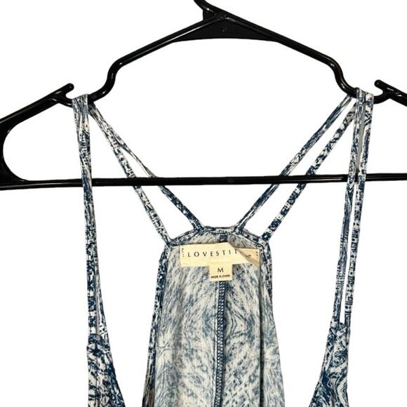 Love Stitch Blue & White Print Strappy Comfortable Long Maxi Dress Women Sz M - Picture 8 of 14